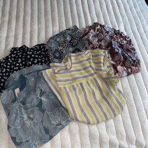 Loft Anne Taylor Floral and Striped Blouse Set woman’s Medium